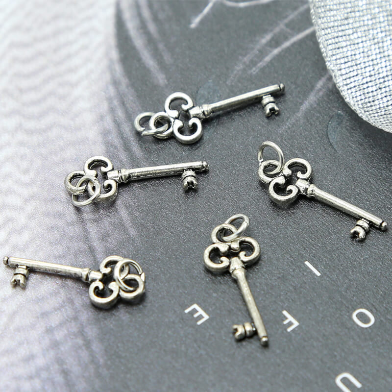 Key Antique Silver Charm