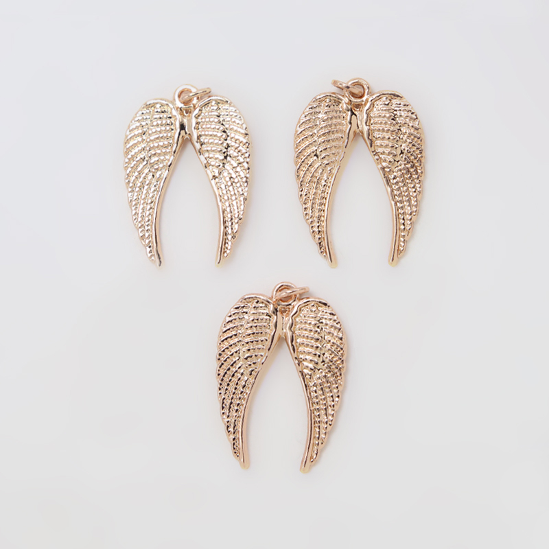 Wings 14K Real Rose Gold Plated Charm