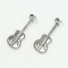 Guitar Antique Silver Charm