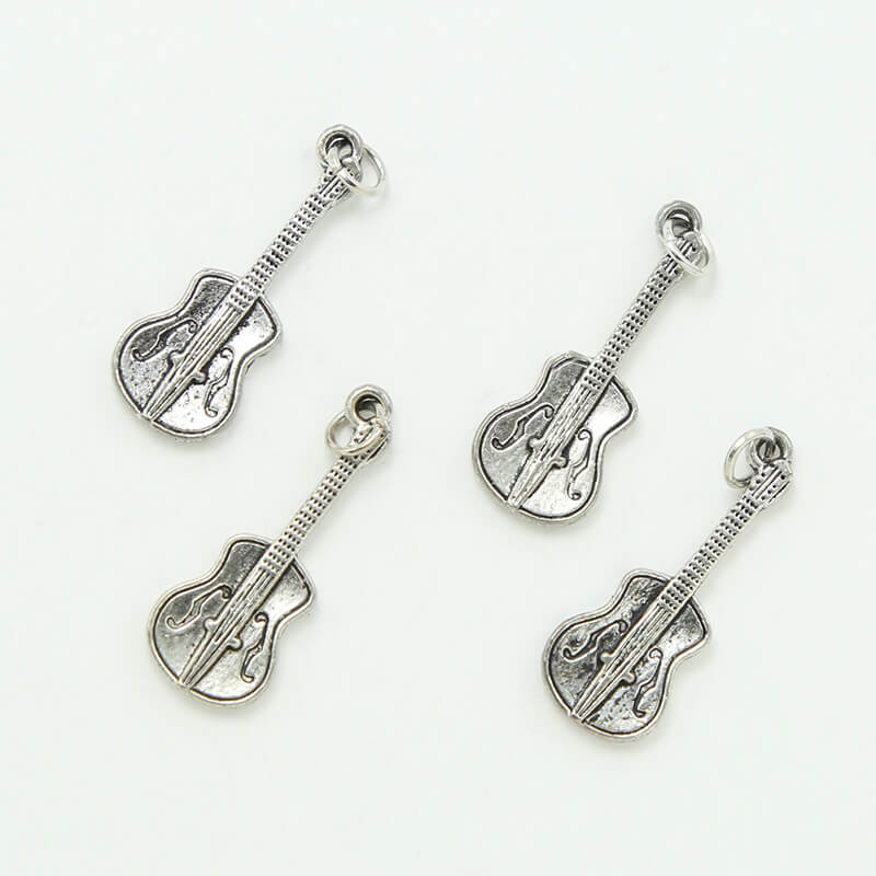 Guitar Antique Silver Charm