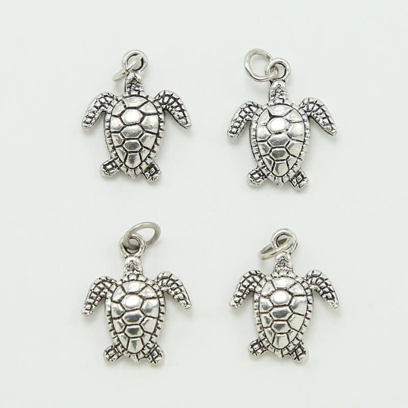 Sea Turtle Antique Silver Charm