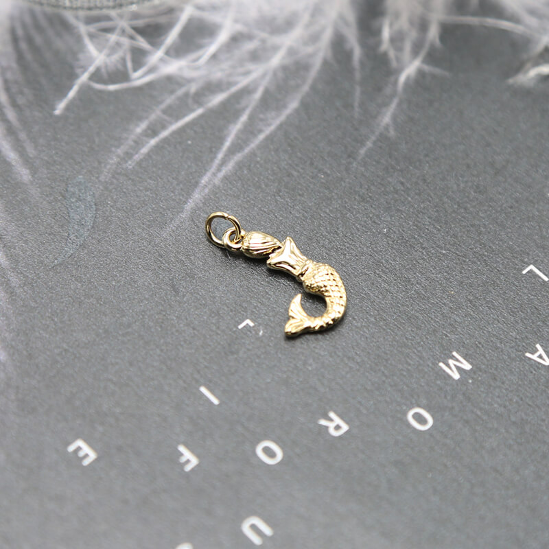 Mermaid 14K Real Gold Plated Charm