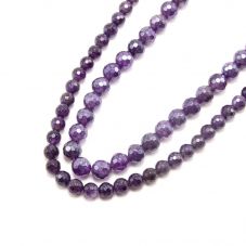 Amethyst with Luster Faceted Round Beads