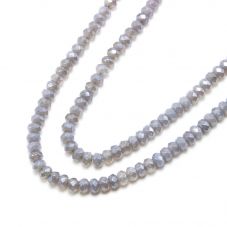 Gray Agate with Luster Faceted Round Beads