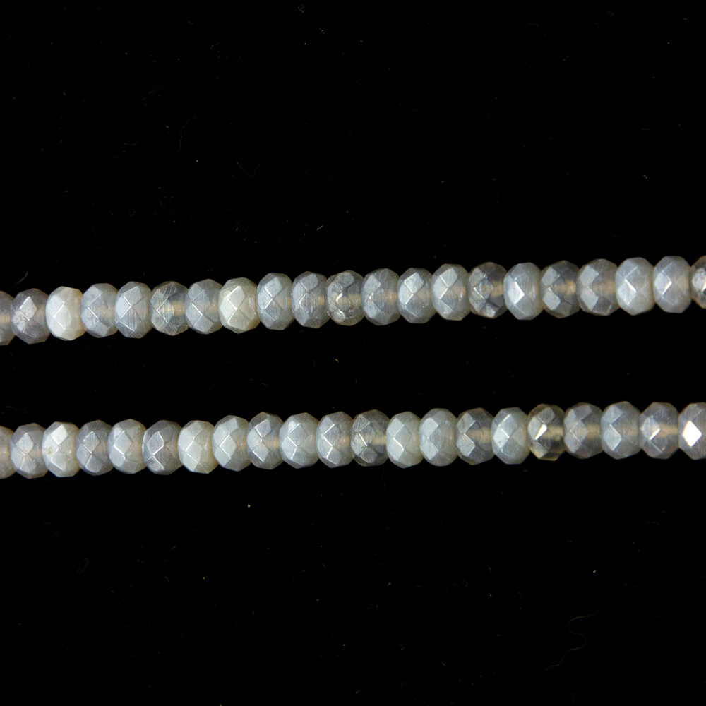 Gray Agate with Luster Faceted Round Beads