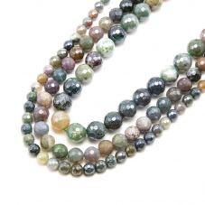 Indian Agate with Luster Faceted Round Beads