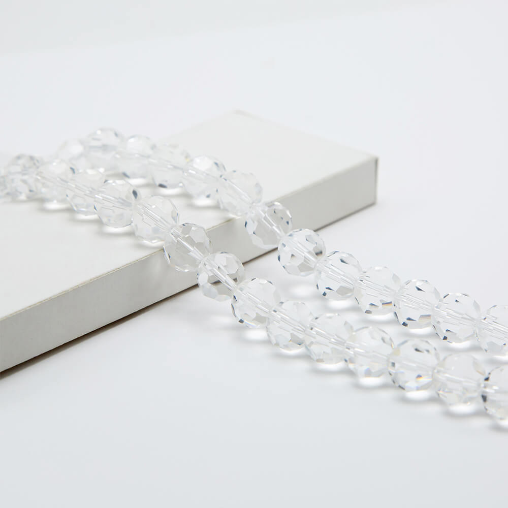 Faceted Round Crystal Glass Beads