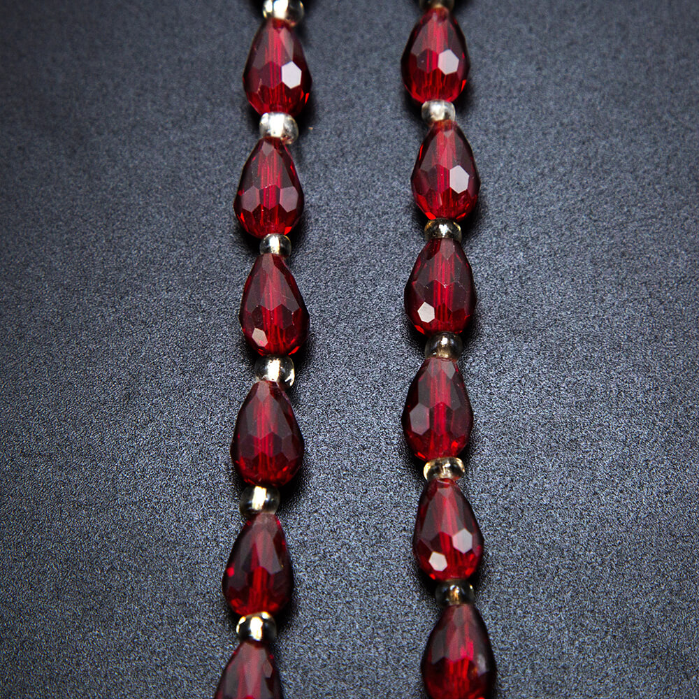 Red Glass Beads Faceted Teardrop Beads