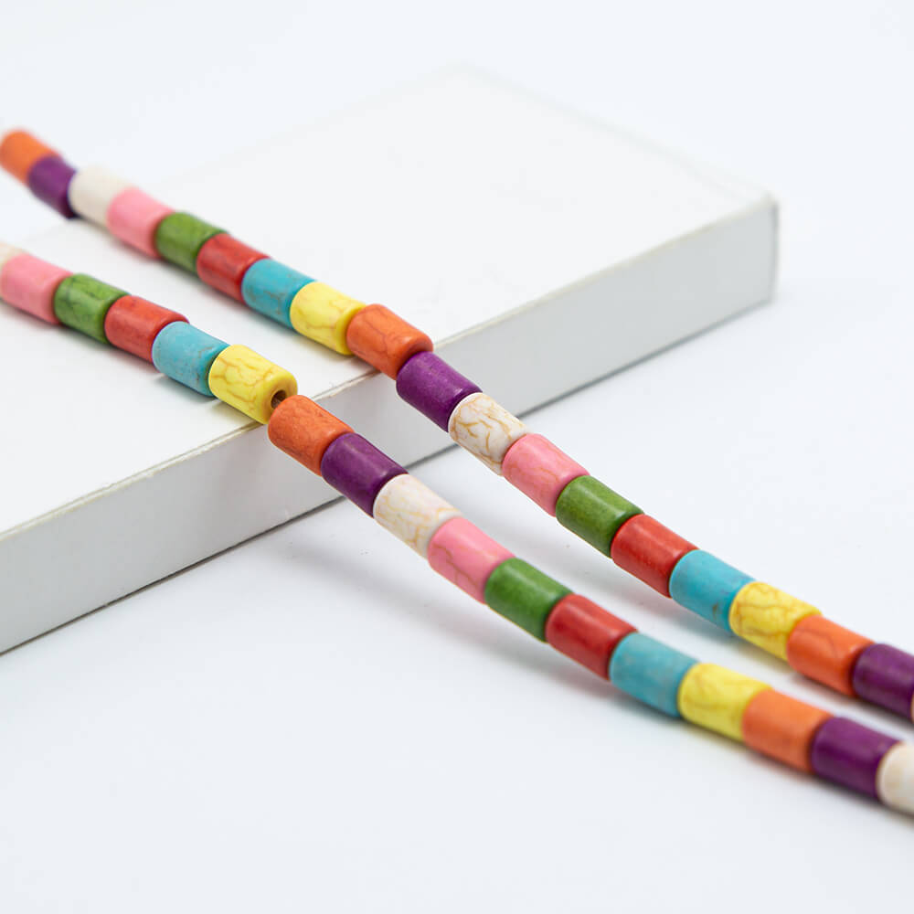 Multi Color Dyed Howlite Tube