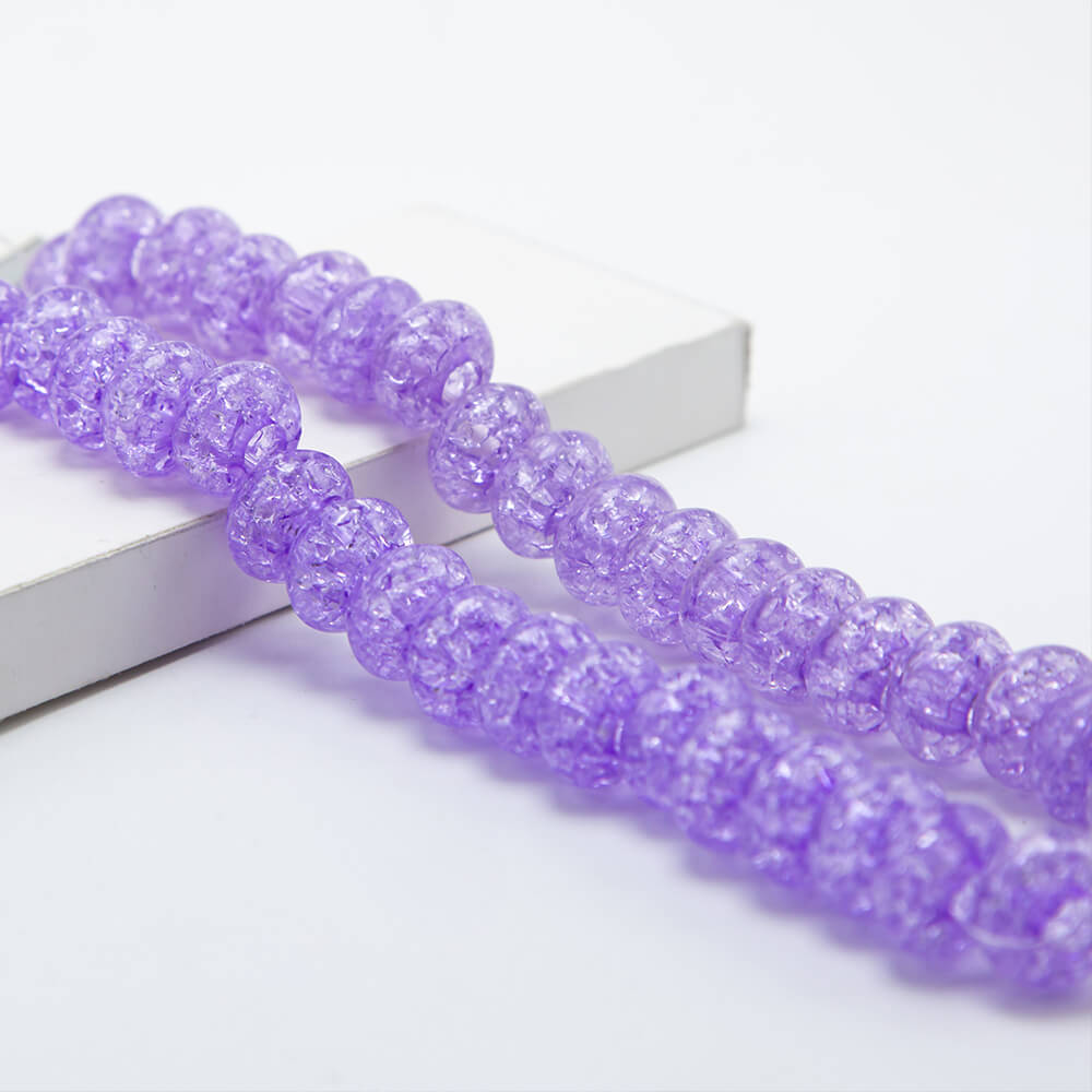 Large Hole Rondelle Beads Crackle Acrylic Beads