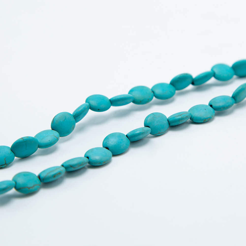 Dyed Howlite Flat Round Beads