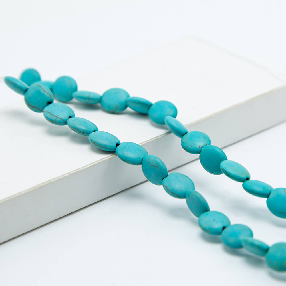 Dyed Howlite Flat Round Beads