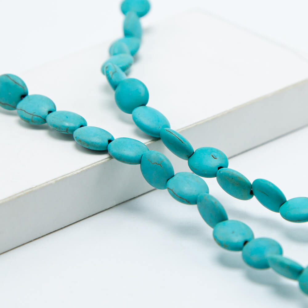 Dyed Howlite Flat Round Beads