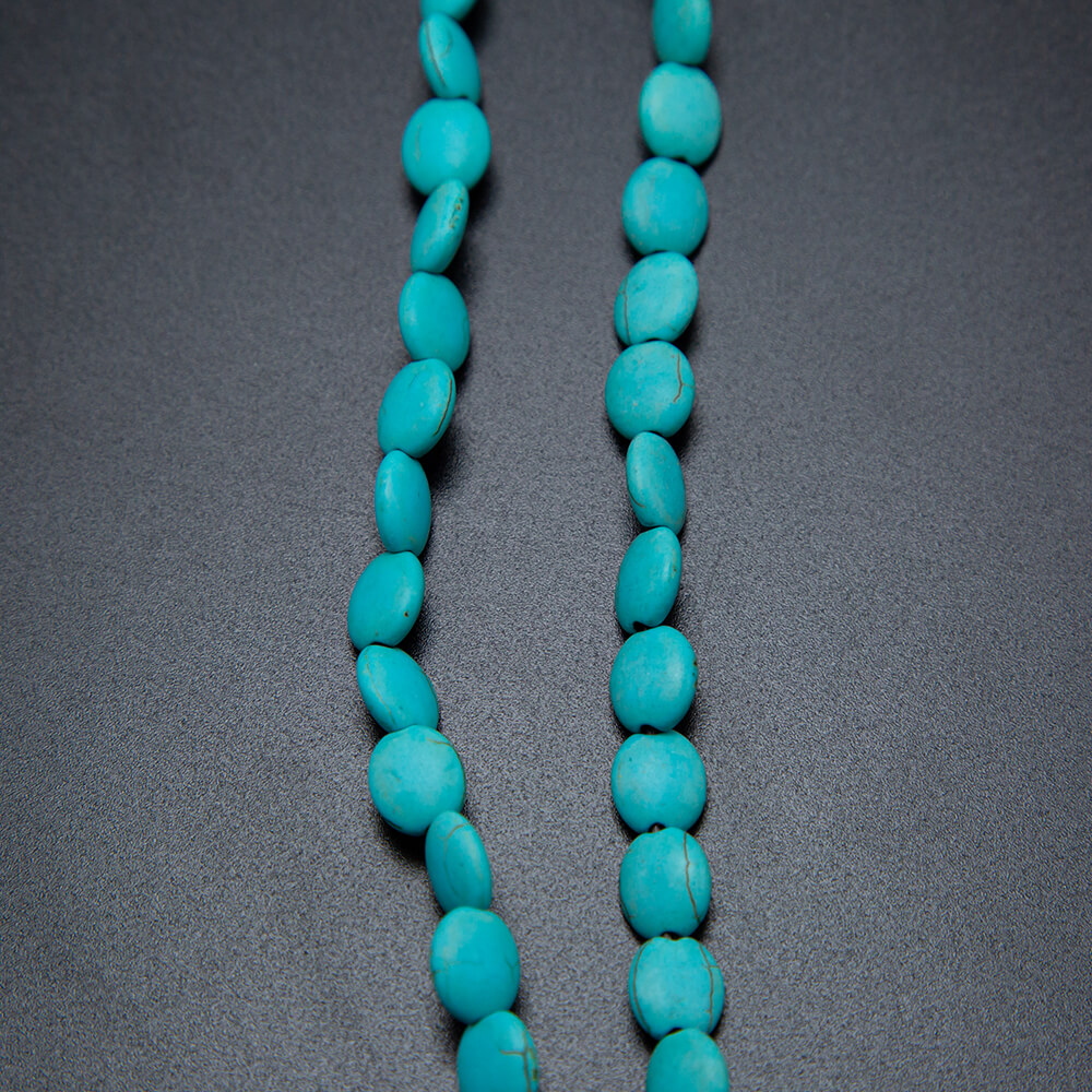 Dyed Howlite Flat Round Beads
