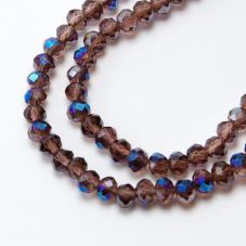 Purple and Half Blue Plated Glass Beads