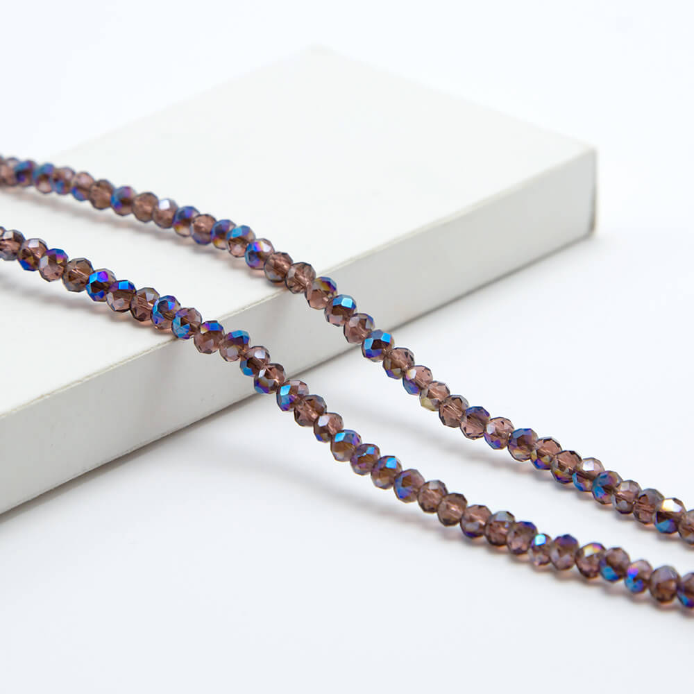 Purple and Half Blue Plated Glass Beads