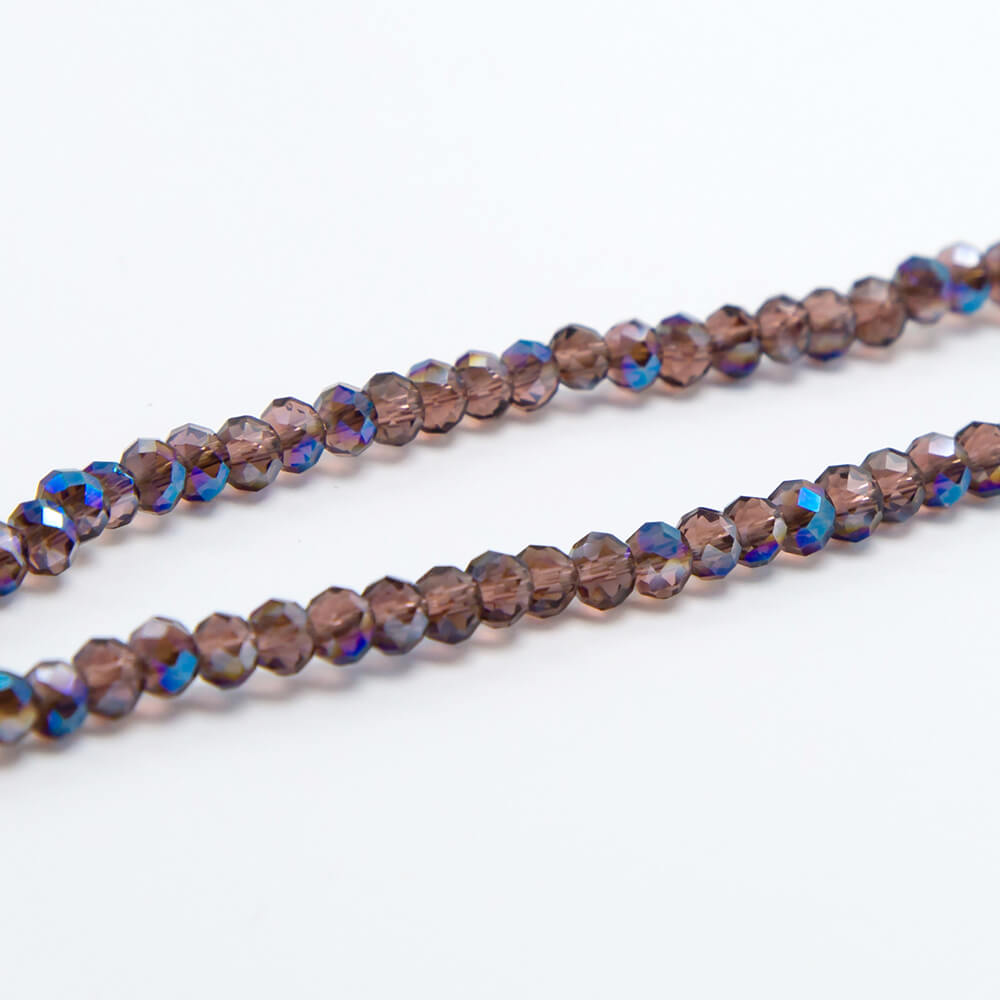 Purple and Half Blue Plated Glass Beads