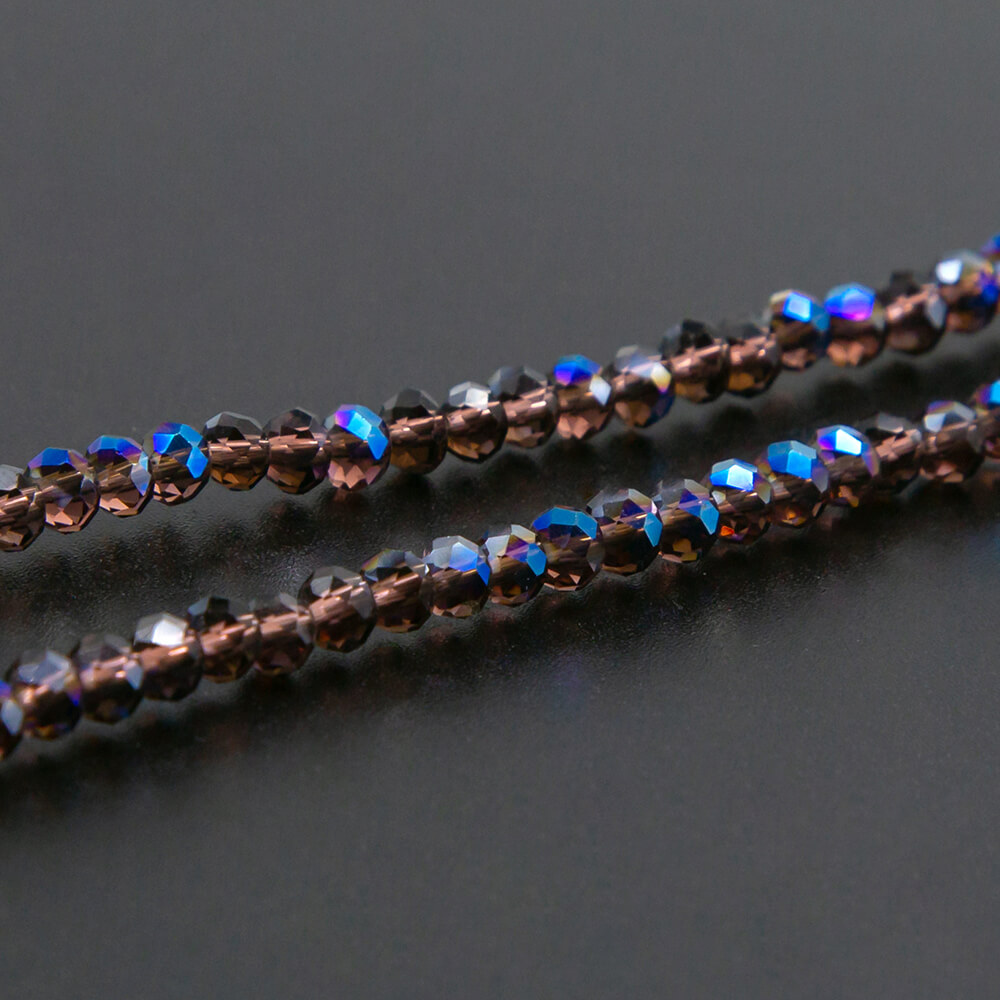 Purple and Half Blue Plated Glass Beads