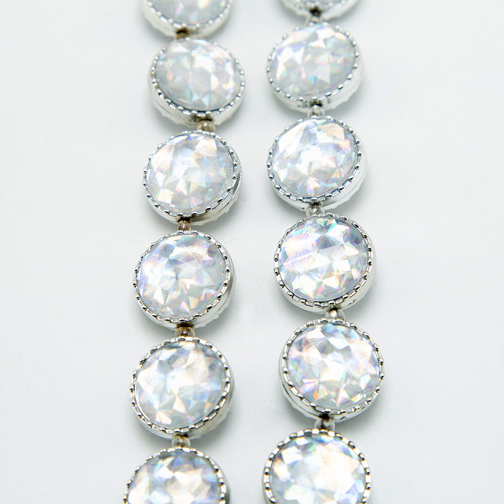 Cystal Faceted Cabochon Acrylic Lentil Beads