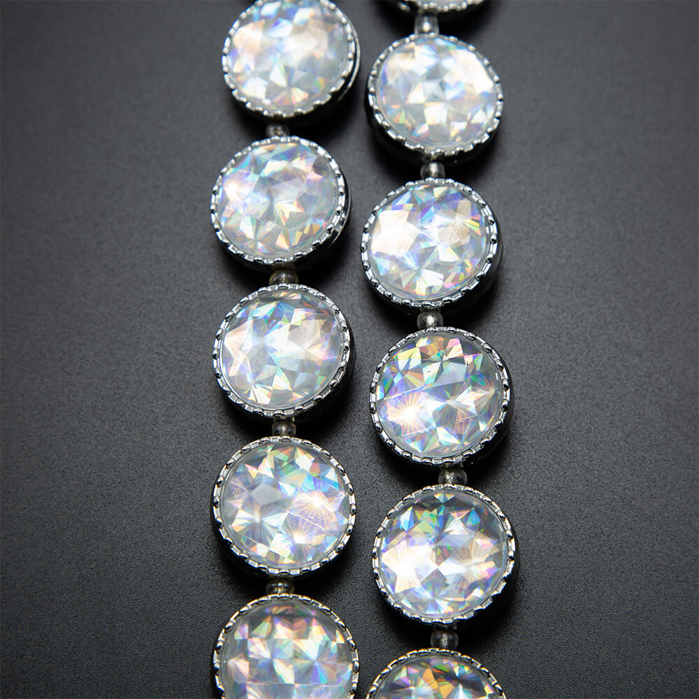 Cystal Faceted Cabochon Acrylic Lentil Beads