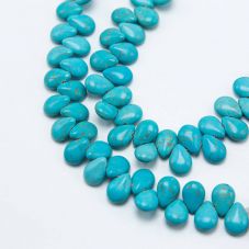 Dyed Howlite Flat Teardrop Beads