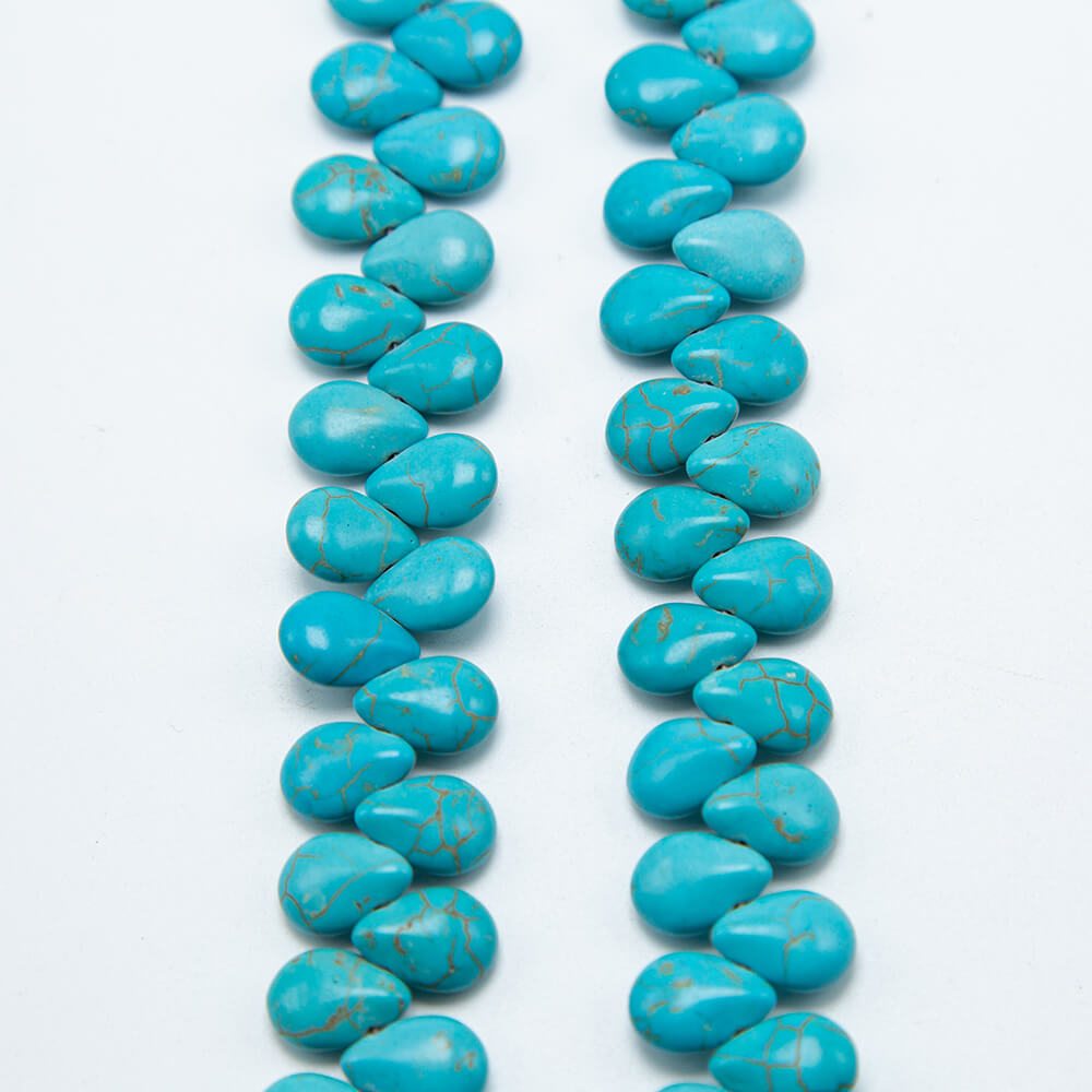 Dyed Howlite Flat Teardrop Beads