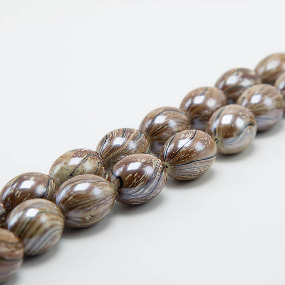 Brown Acrylic Oval Beads