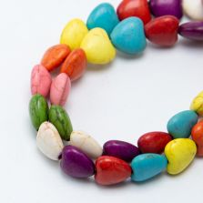 Multi Color Dyed Howlite Heart Beads
