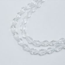 Transparent with AB Iris Glass Beads Faceted Teardrop Beads