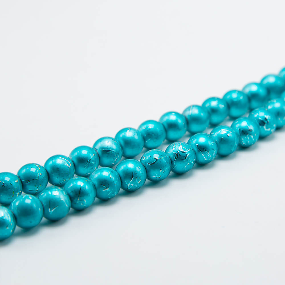 Blue Round Glass Beads