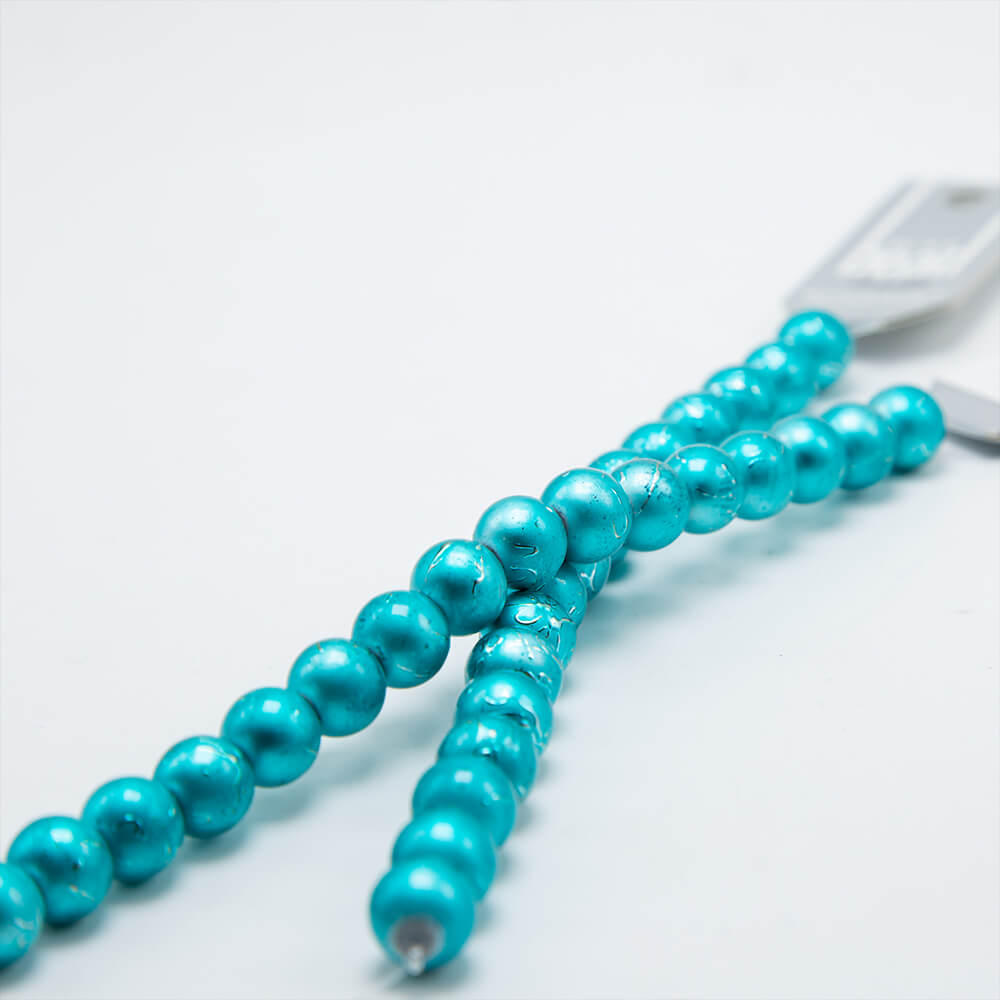 Blue Round Glass Beads