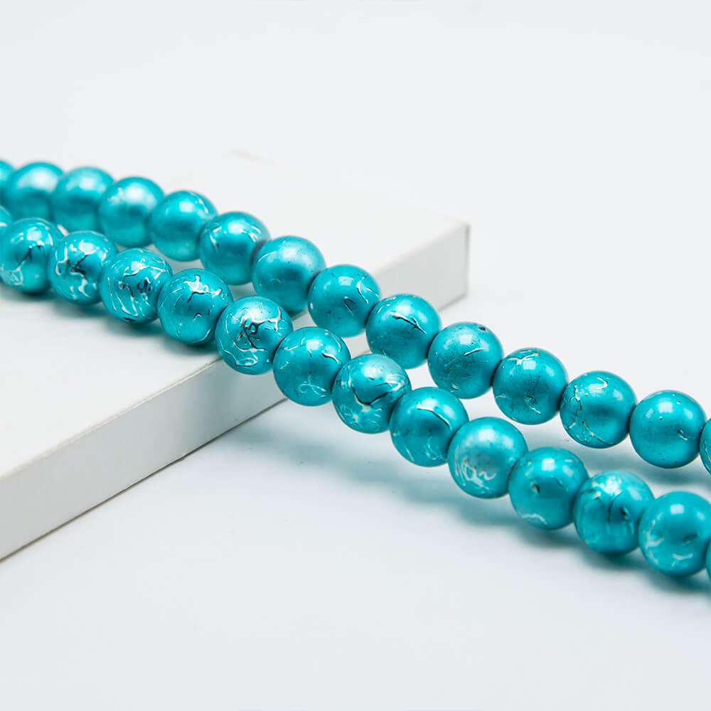 Blue Round Glass Beads