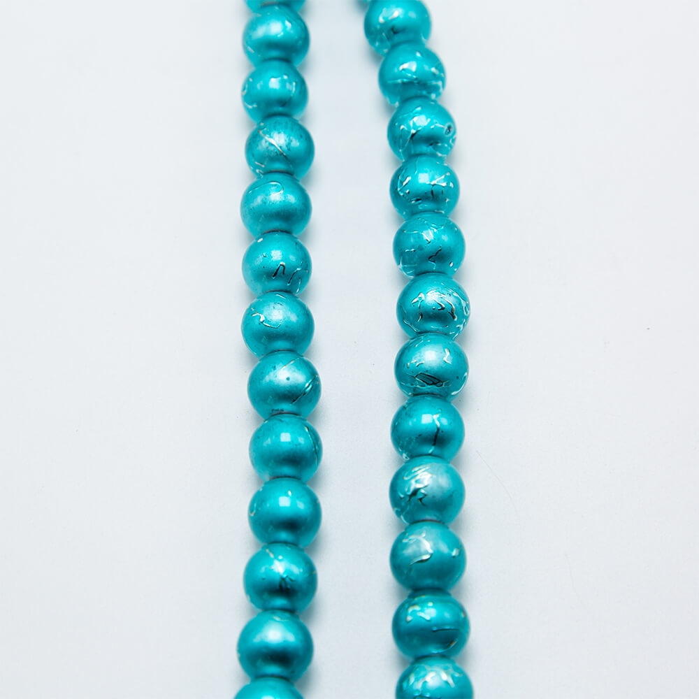 Blue Round Glass Beads