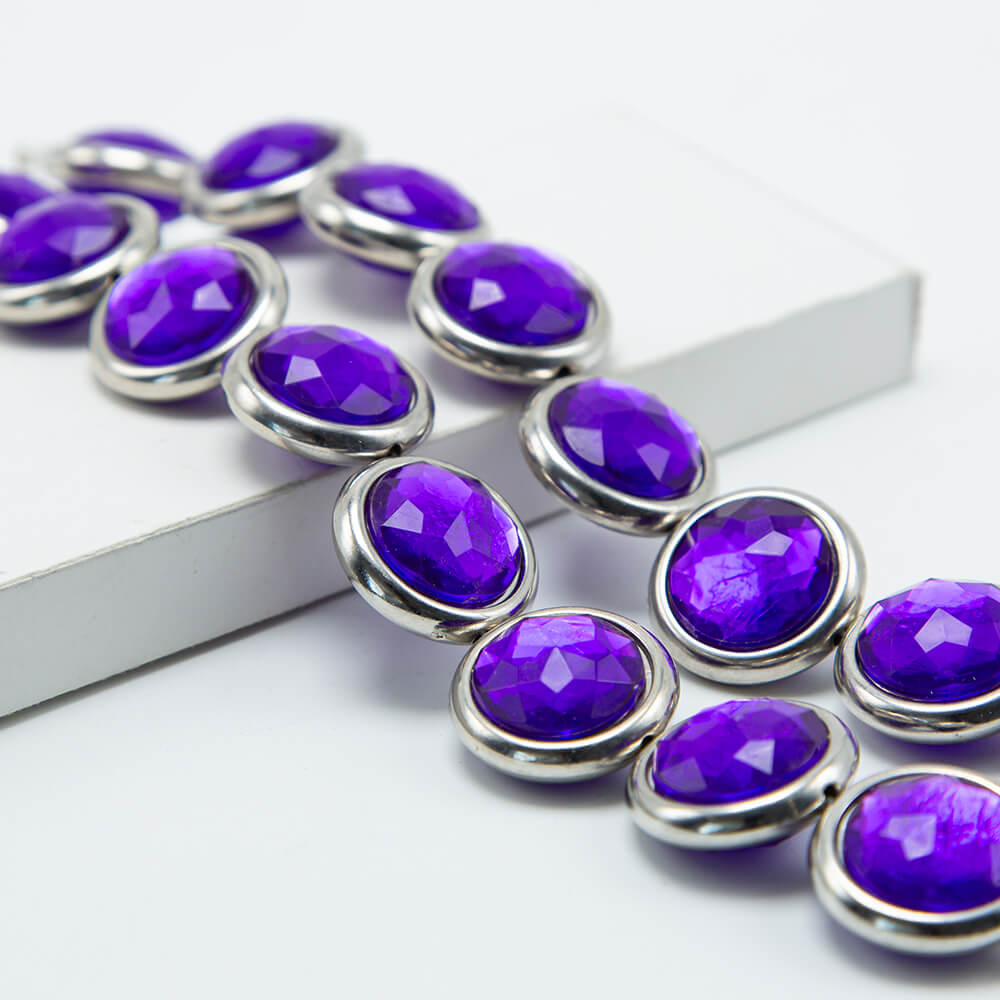 Purple Disc Beads Acrylic Beads