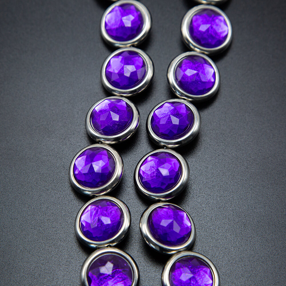 Purple Disc Beads Acrylic Beads