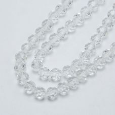 Clear Faceted Round Glass Beads