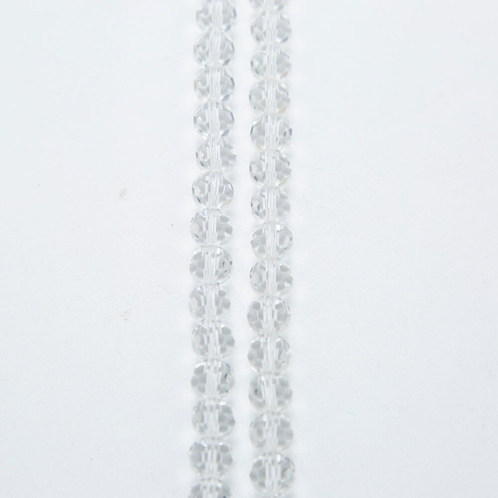 Clear Faceted Round Glass Beads