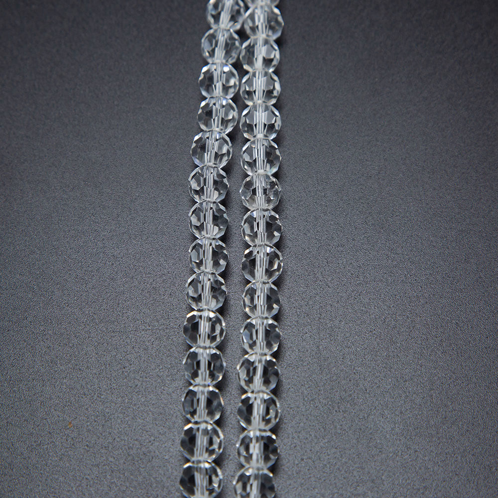 Clear Faceted Round Glass Beads