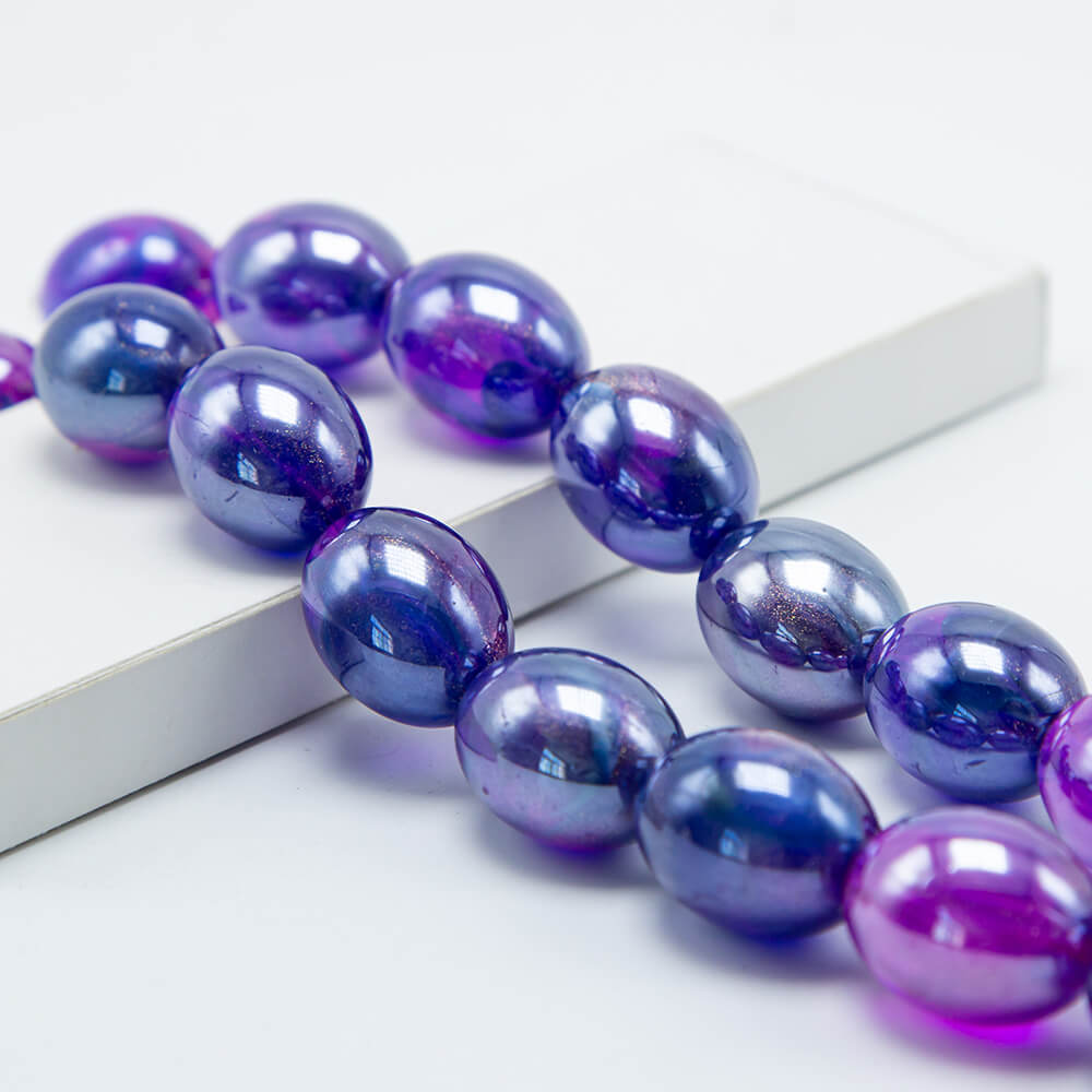 Purple Acrylic Oval Beads