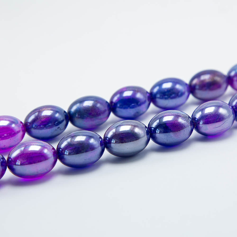 Purple Acrylic Oval Beads