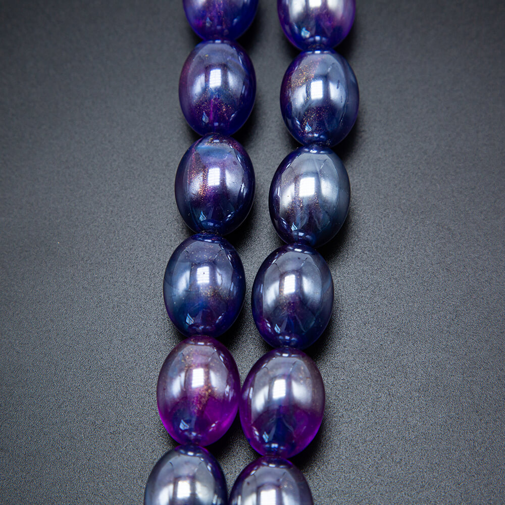 Purple Acrylic Oval Beads