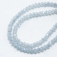 Transparent Gray Faceted Rondelle Glass Beads