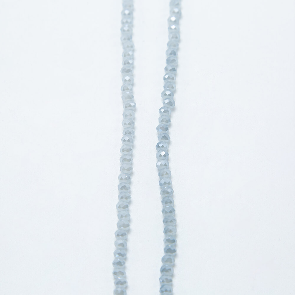 Transparent Gray Faceted Rondelle Glass Beads
