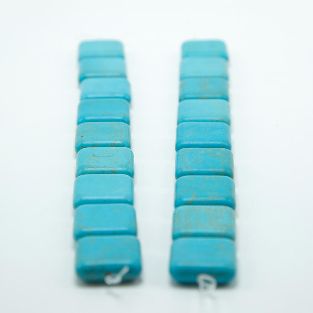 Blue Dyed Howlite Square Beads Gemstone Beads