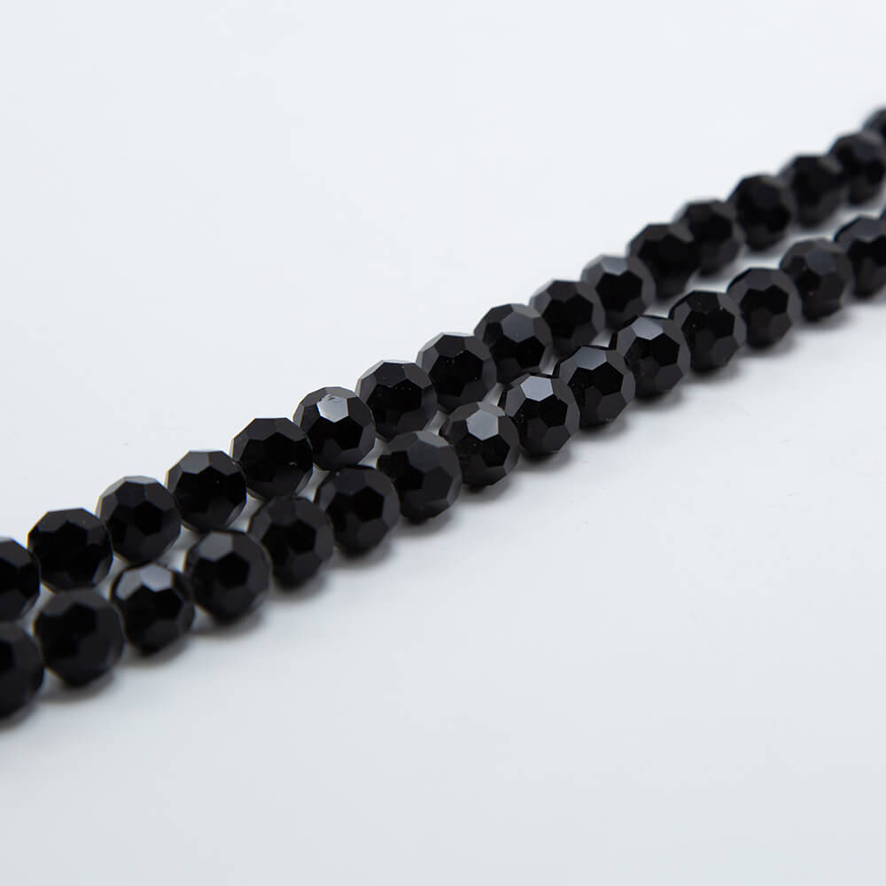 Faceted Round Glass Beads