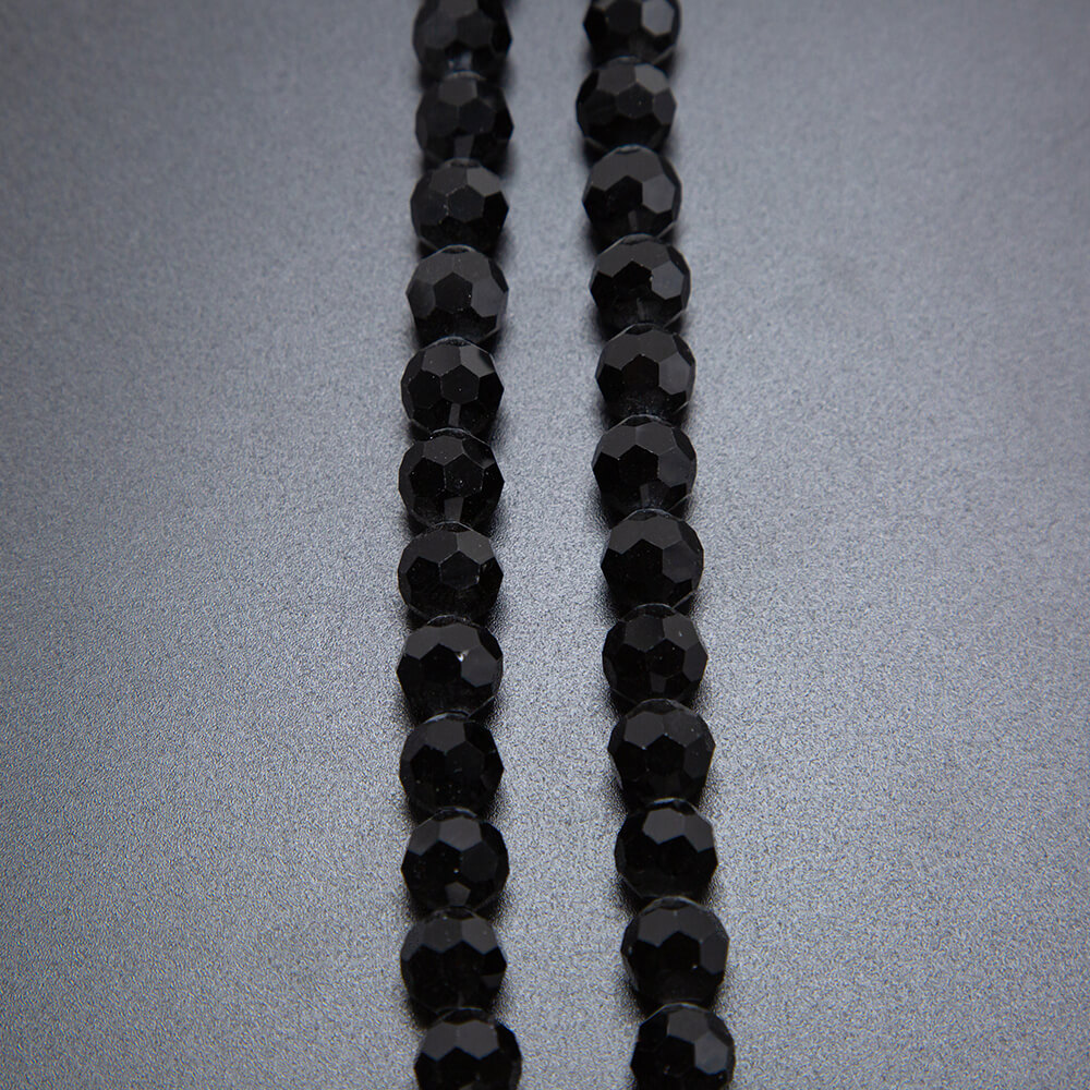 Faceted Round Glass Beads