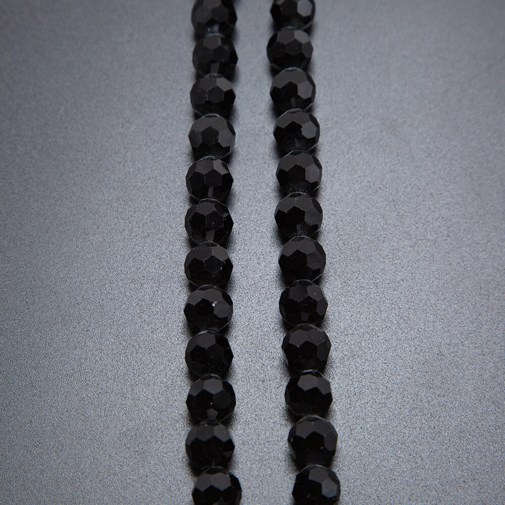 Faceted Round Glass Beads