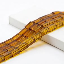 Amber Color Glass Beads Rectangular Glass Beads