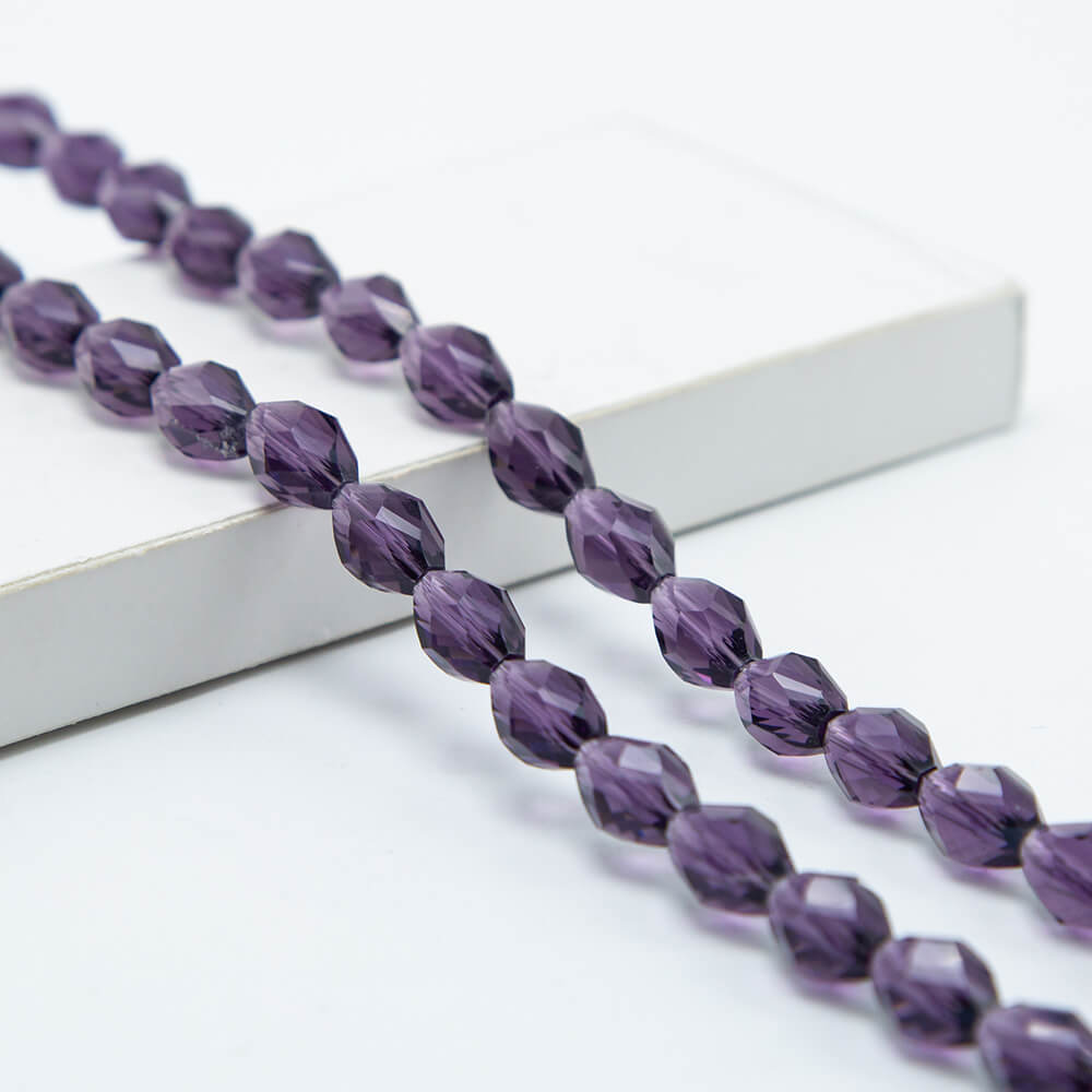 Purple Faceted Oval Beads