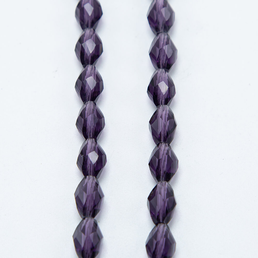 Purple Faceted Oval Beads